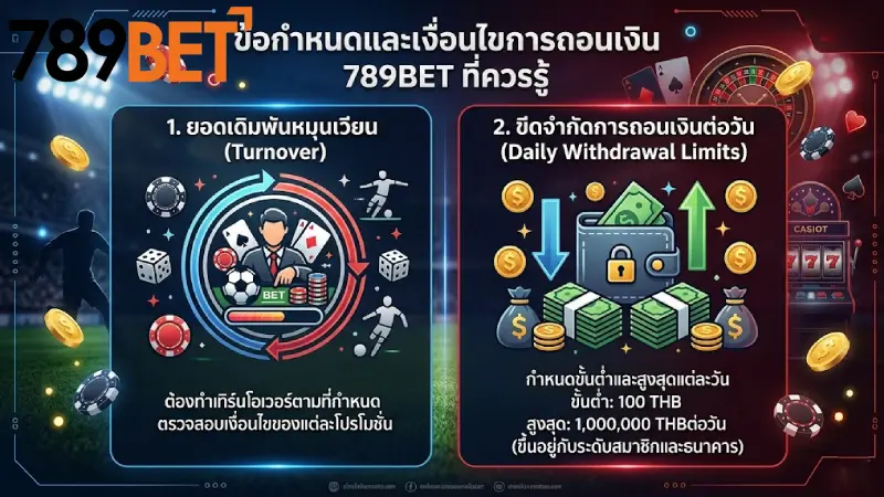 กฎกติกาและเงื่อนไขการ ถอนเงิน 789bet ที่ควรทราบ