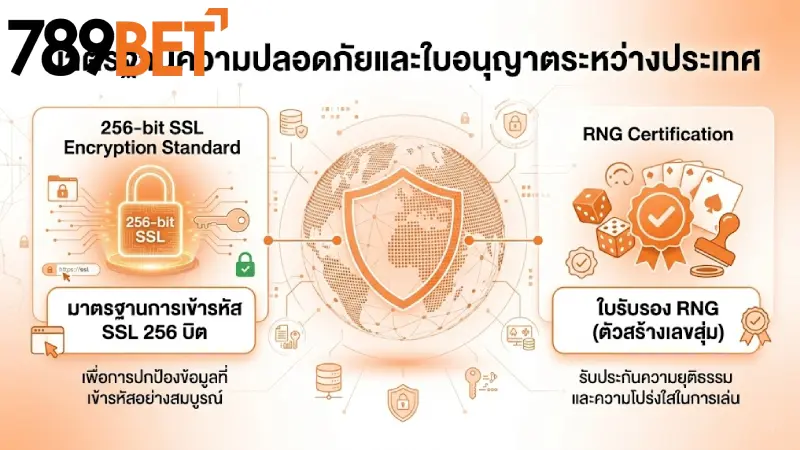 มาตรฐานความปลอดภัยและใบอนุญาตระดับโลก 789bet